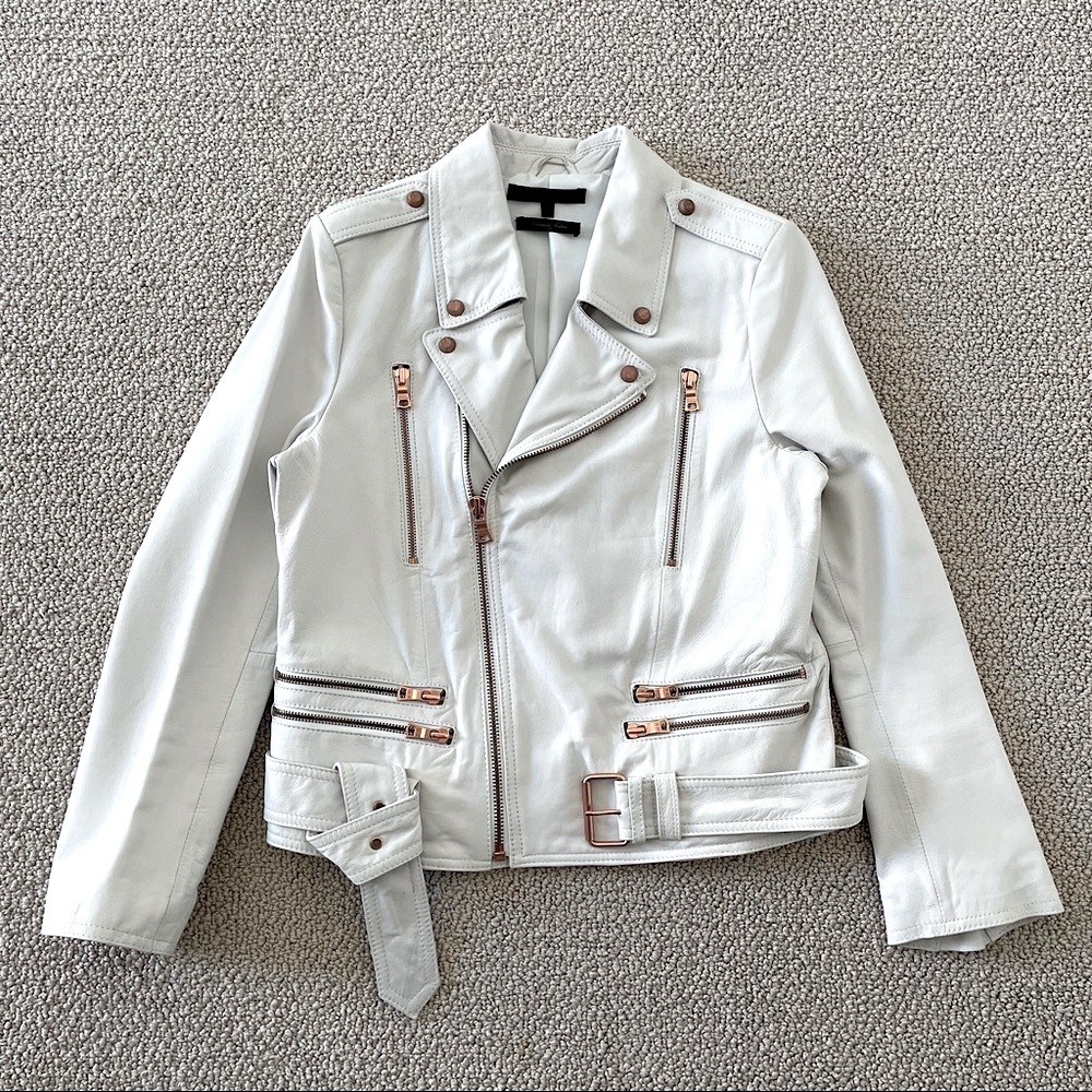 ISSUE COLLECTION Lamb Leather Motorcycle Jacket, 38